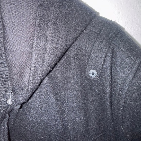 GUESS Mens Hooded Pea Coat Black Quilted Lining Utility Coat XL 111AB633 - Picture 6 of 16